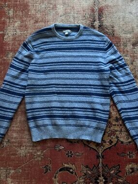 Vintage Y2K Blue Striped Wool Sweater